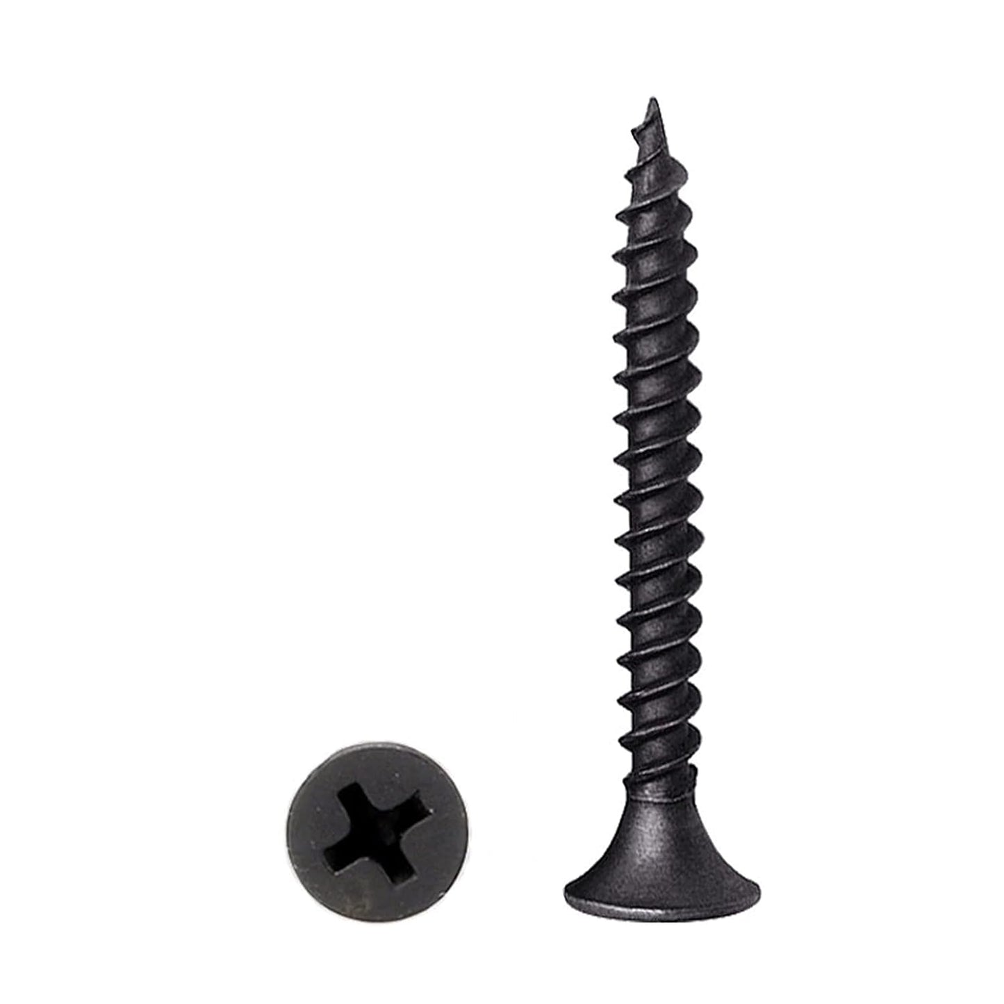 WOMSI #6 x 2'' Wood Screws, Phillips Flat Head Long Screws, Self-Tapping Countersunk Screws, Exterior Wood Screws, Fasteners for Various Woodworking Repairs and DIY Projects (100 pcs)