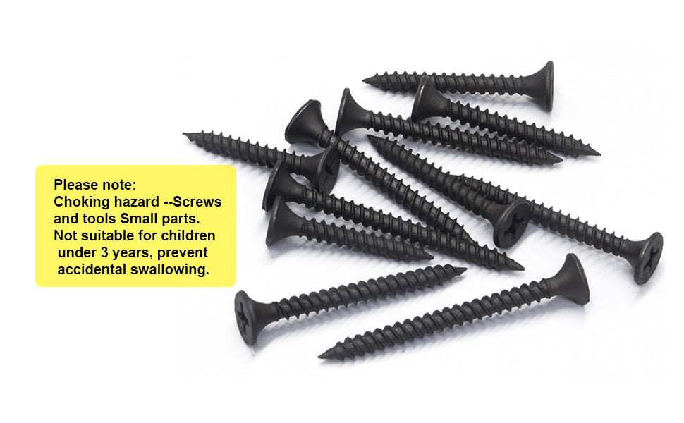 WOMSI #6 x 2'' Wood Screws, Phillips Flat Head Long Screws, Self-Tapping Countersunk Screws, Exterior Wood Screws, Fasteners for Various Woodworking Repairs and DIY Projects (100 pcs)