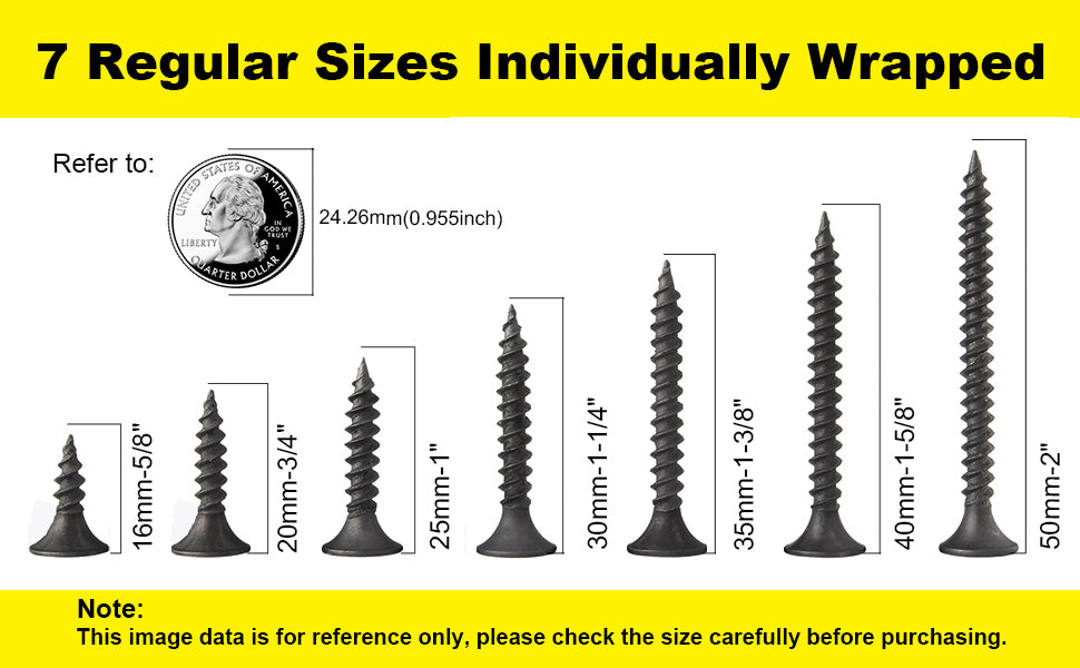 WOMSI #6 x 2'' Wood Screws, Phillips Flat Head Long Screws, Self-Tapping Countersunk Screws, Exterior Wood Screws, Fasteners for Various Woodworking Repairs and DIY Projects (100 pcs)